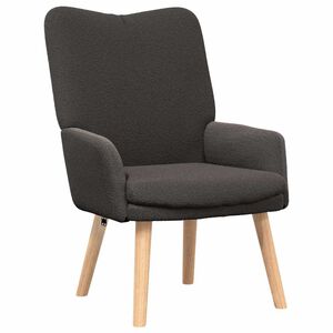 vidaXL Sessel Dunkelgrau 63 x 67 x 94 cm Schafstoff und Sperrholz