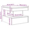 vidaXL Couchtisch mit LED-Leuchten Artisan-Eiche 50x50x40 cm
