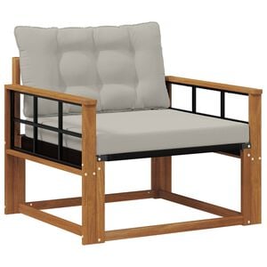 vidaXL Outdoor-Sofagarnitur Massives Akazienholz und Textilene Natur