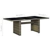 vidaXL Gartentisch Braun Poly Rattan und Hartglas