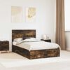 vidaXL Bettrahmen Ger&auml;ucherte Eiche 135 x 190 cm Holzwerkstoff