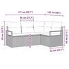 vidaXL Sofa Set mit Kissen mit Speicher 4 pcs Schwarz Poly-Rattan