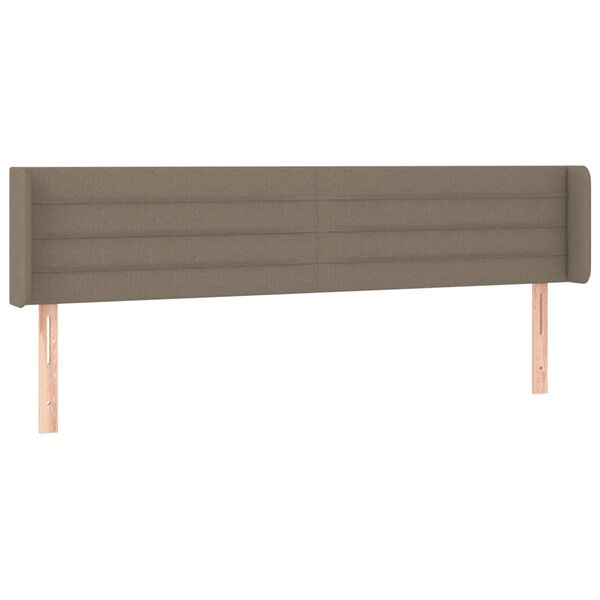vidaXL LED Kopfteil Taupe 203x16x78/88 cm Stoff