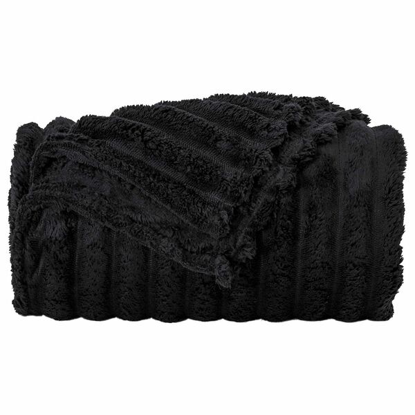 vidaXL &Uuml;berwurfdecke Schwarz 150 x 130 cm Fleece