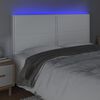vidaXL LED Kopfteil Wei&szlig; 200x5x118/128 cm Kunstleder