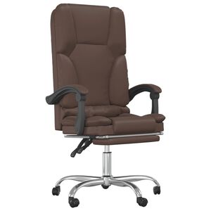 vidaXL B&uuml;rostuhl mit Massagefunktion Braun Kunstleder
