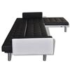 vidaXL Schlafsofa L-Form Kunstleder Schwarz
