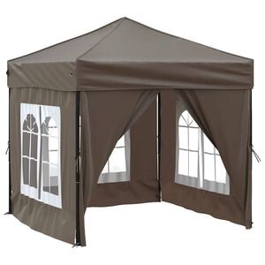 vidaXL Partyzelt Faltbar mit Seitenw&auml;nden Taupe 2x2 m
