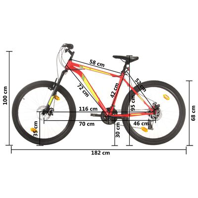 vidaXL Mountainbike 21 Gang 27,5 Zoll Rad 42 cm Rot
