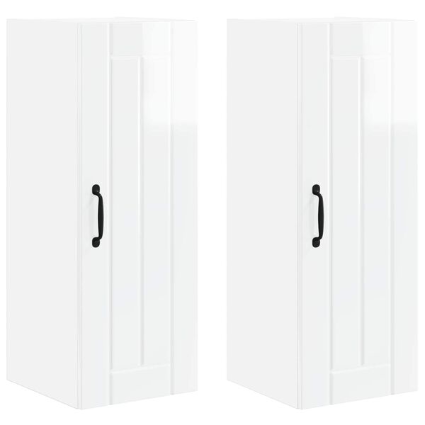 vidaXL K&uuml;chenschrank Lucca 2 pcs Hochglanz Wei&szlig; 30 x 31 x 80 cm
