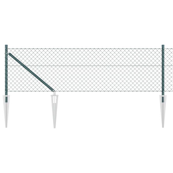 vidaXL Zaunpfosten Gr&uuml;n 10 x 0,4 m (40 x 40 mm Maschen) Stahl und PVC