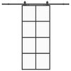 vidaXL Schiebet&uuml;r mit Beschlag Schwarz 90x205 cm ESG-Glas