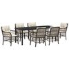 vidaXL Garten Essgruppe mit Kissen 7 pcs Braun Poly-Rattan