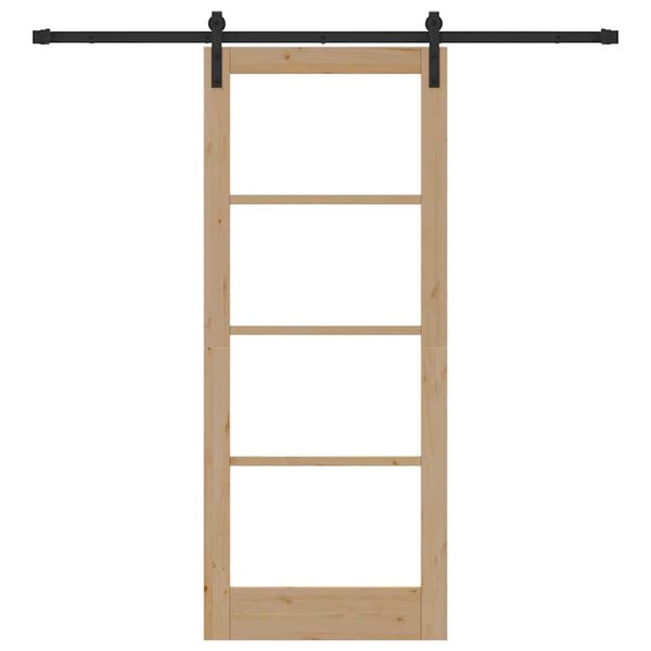 vidaXL Schiebet&uuml;r ORKDAL Nat&uuml;rlich und Schwarz 83 x 202 cm