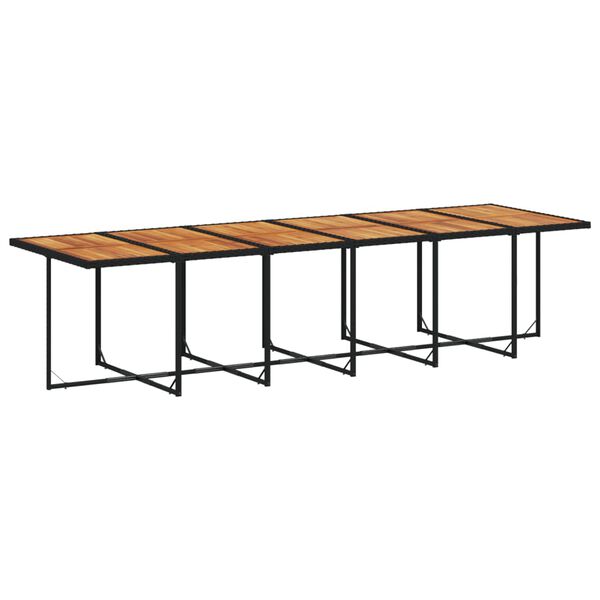 vidaXL 13-tlg. Garten-Essgruppe mit Kissen Schwarz Poly Rattan
