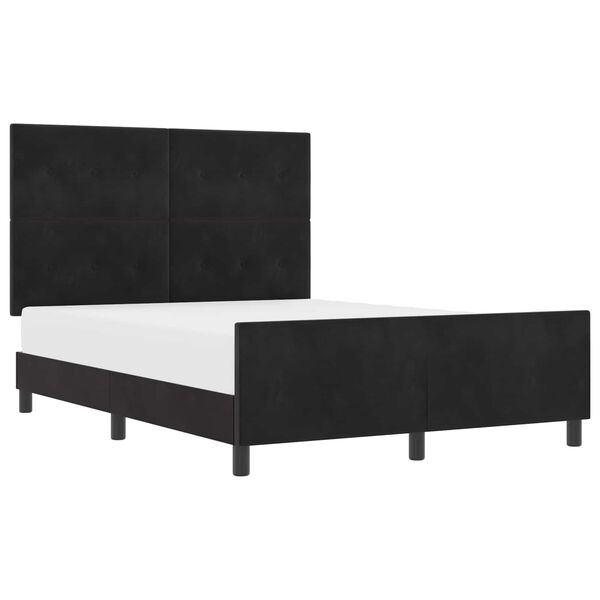 vidaXL Boxspringbett mit Kopfteil Schwarz 160 x 200 cm Samt