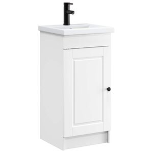 vidaXL Badezimmerschrank mit Waschbecken Wei&szlig; 42 x 40 x 84,5 cm