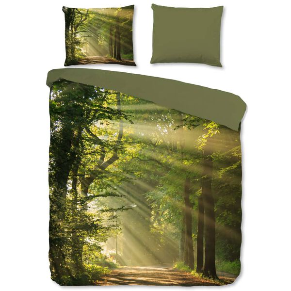 Good Morning Bettw&auml;sche-Set WOODS 140x200/220 cm Gr&uuml;n