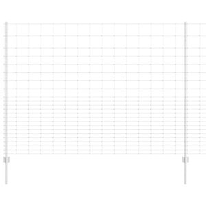 vidaXL Wildzaun mit Pfosten 25 x 1,6 m Verzinkter Stahl Silber Netz