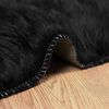 vidaXL Kunstschaffell Teppich Tafalla Schwarz 60 x 110 cm Polyester