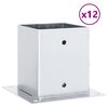 vidaXL Pfostentr&auml;ger Quadratisch 12 Stk. 121x121 mm Stahl Verzinkt