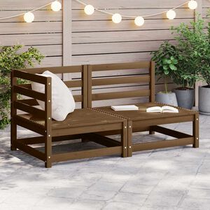 vidaXL 2-tlg. Garten-Lounge-Set Honigbraun Massivholz Kiefer