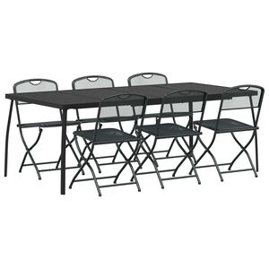 vidaXL Gartenm&ouml;bel Set 7 stk. Anthrazit Eisen und Stahl