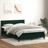 vidaXL Boxspringbett mit Matratze Dunkelgr&uuml;n 160x220 cm Samt