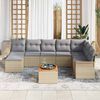 vidaXL Garten-Sofa-Set 9 pcs Beige Poly Rattan