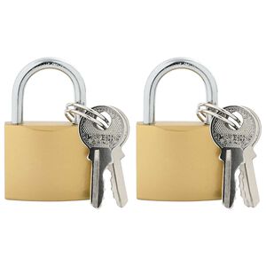 vidaXL U Schloss mit Schl&uuml;sseln 2 pcs Messing Eisen