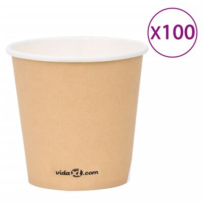 vidaXL Kaffee-Pappbecher 100 Stk. 120 ml Braun