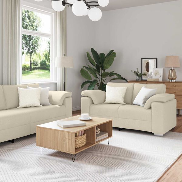 vidaXL Sofa Set 2 pcs Dunkelgrau 219 x 77 x 82 cm Stoff