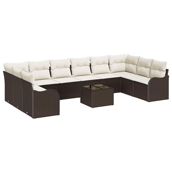 vidaXL Garten-Sofa-Set Braun Poly-Rattan