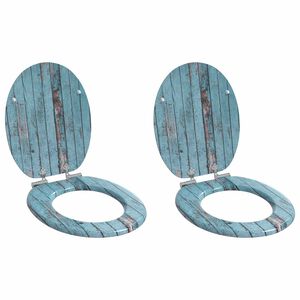 vidaXL Toilettensitz 2 pcs Blau 43,8 x 37,8 cm MDF-Platte