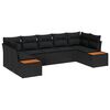 vidaXL Gartensofa-set 7 stk. Schwarz Poly-Rattan