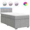 vidaXL Boxspringbett mit Matratze Hellgrau 80x200 cm Stoff