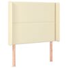 vidaXL LED Kopfteil Creme 103x16x118/128 cm Kunstleder
