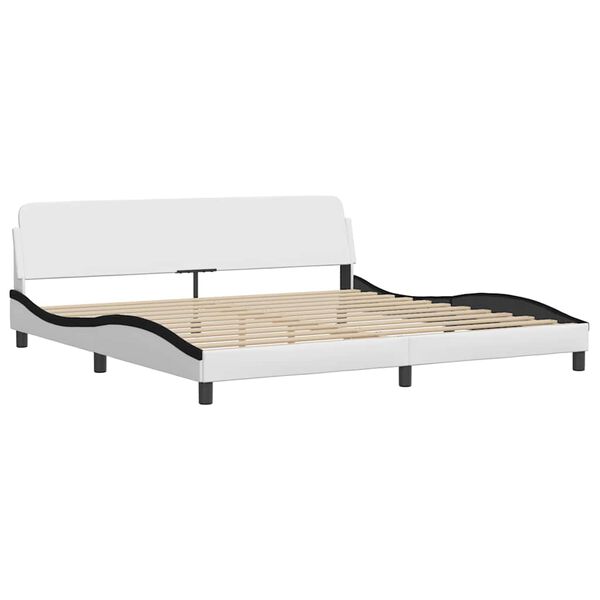 vidaXL Bettgestell "Dover" Wei&szlig; und Schwarz 200x200 cm Kunstleder