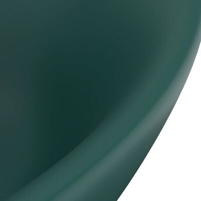 vidaXL Luxus-Waschbecken Überlauf Matt Dunkelgrün 58,5x39cm Keramik