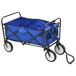vidaXL Klappbarer Handwagen Stahl Blau