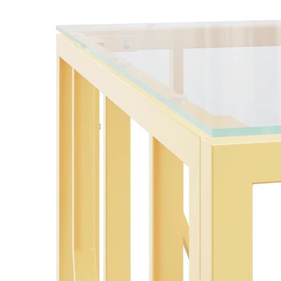 vidaXL Couchtisch Golden 50x50x50 cm Edelstahl und Glas