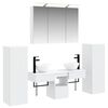 vidaXL Badezimmerm&ouml;bel-Set 6 stk. Wei&szlig; Ingenieurholz und Glas