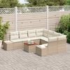 vidaXL Gartensofa-set mit Kissen 9 pcs Beige Poly-Rattan