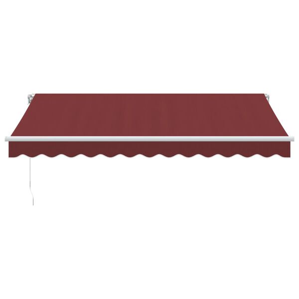 vidaXL Markise Manuell mit LED Weinrot 350x250 cm