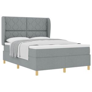 vidaXL Boxspringbett mit Kopfteil Hellgrau 200 x 160 cm Stoff
