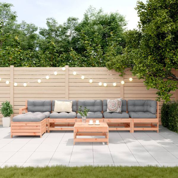 vidaXL 7-tlg. Garten-Lounge-Set Massivholz Douglasie