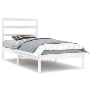vidaXL Massivholzbett ohne Matratze Wei&szlig; 90x200 cm Kiefernholz