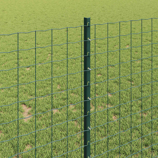 vidaXL Zaun mit Pfosten Gr&uuml;n 1 x 25 m Stahl und PVC