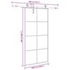 vidaXL Schiebet&uuml;r mit Beschlag Schwarz 102,5x205 cm ESG-Glas