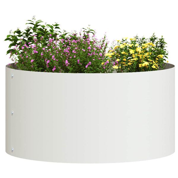 vidaXL Pflanzenring 5 pcs Wei&szlig; 40 x 40 x 20 cm Kaltgewalzter Stahl